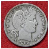 1902 S Barber Silver Half Dollar