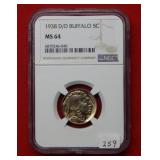 1938 D/D Buffalo Nickel NGC MS64