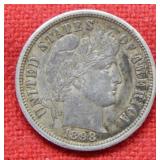 1898 S Barber Silver Dime