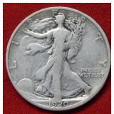 1920 S Walking Liberty Silver Half Dollar