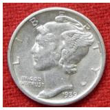 1939 D Mercury Silver Dime