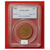 1853 Large Cent PCGS AU55