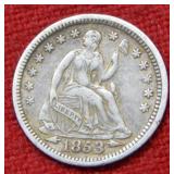 1853 Seated Liberty Silver Half Dime --  Arrows