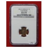 1852 B Germany 1S NGC MS63RB Oldenburg