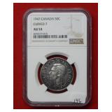 1947 Canada Half Dollar Curved 7 NGC AU53