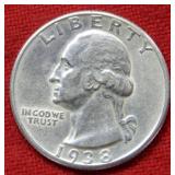 1938 Washington Silver Quarter