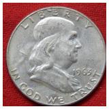 1963 D Franklin Silver Half Dollar Planchet Error