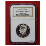 1994 S Kennedy Silver Half Dollar NGC PF69 Ultra