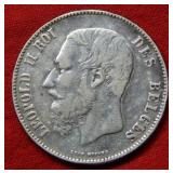 1870 Belgium 5 Francs