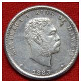 1883 Hawaii Silver Quarter