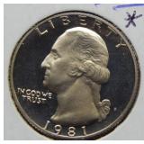 1981 S Washington Quarter Proof Type 2