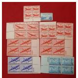 Bulk Lot US Postage Stamps Air Mail 3, 5, 6, 10 &