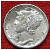 1938 D Mercury Silver Dime