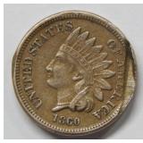 1860 Indian Head Cent -- Rim Crease