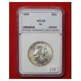 1954 Franklin Silver Half Dollar     ***