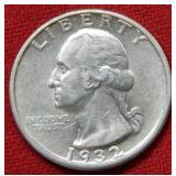 1932 S Washington Silver Quarter  -  Key Date