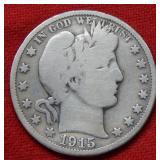 1915 Barber Silver Half Dollar