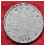 1890 Liberty V Nickel