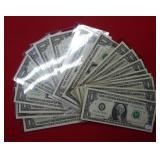 (20) $1 Federal Reserve Star Notes - Misc Dates