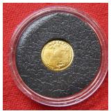 Miniature 8Kt Solid Gold $20 St Gaudens Replica