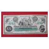 1872 $20 South Carolina Revenue Bond Scrip