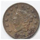 1821 Large Cent   -----   Grainy