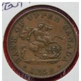 1852 Bank of Upper Canada 1/2 Cent