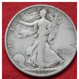 1918 D Walking Liberty Silver Half Dollar