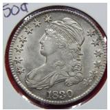 1830 Bust Silver Half Dollar