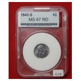 1943 S Lincoln Steel Cent   ***