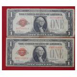 (2) 1928 $1 US Notes