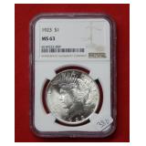1923 Peace Silver Dollar NGC MS 63