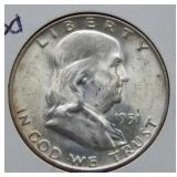 1951 Franklin Silver Half Dollar