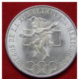 1968 Mexico Silver 25 Pesos Olympics Commem