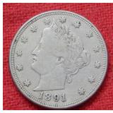 1891 Liberty V Nickel
