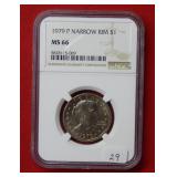 1979 Susan B Anthony Dollar NGC MS66 Narrow Rim