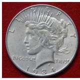 1934 Peace Silver Dollar   --   Cleaned