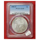 1886 O Morgan Silver Dollar PCGS AU55