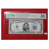 1934 A $5 Silver Certificate PMG 55