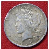 1923 Peace Silver Dollar Clipped Planchet