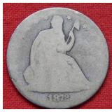 1872 CC  Seated Liberty Silver Half Dollar