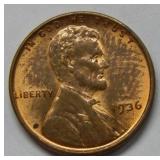1936 Lincoln Wheat Cent - Double Shadow "BERT" in