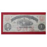 1862 $1 Virginia Treasury Note