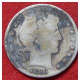 1893 Barber Silver Half Dollar   -  Discolored