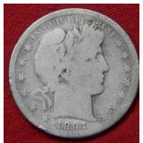 1897 S Barber Silver Half Dollar