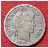 1916 Barber Silver Dime