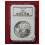 1885 O Morgan Silver Dollar NGC MS64