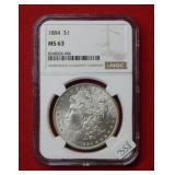 1884 Morgan Silver Dollar NGC MS63
