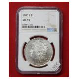 1880 S Morgan Silver Dollar NGC MS63
