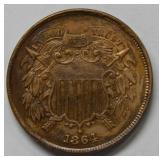 1864 RD/BN Two Cent Piece